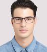 Blue Jasper Conran JCM049 Rectangle Glasses - Modelled by a male
