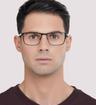 Matt Black Jasper Conran JCM059 Rectangle Glasses - Modelled by a male
