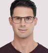 Matt Navy Jasper Conran JCM059 Rectangle Glasses - Modelled by a male