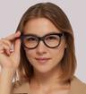 Black Glitter Jimmy Choo JC276 Cat-eye Glasses - Modelled by a female