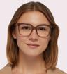 Nude Jimmy Choo JC315/G Square Glasses - Modelled by a female