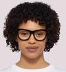 Black Jimmy Choo JC351 Square Glasses - Modelled by a female