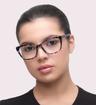 Violet Havana Kate Spade Celestine Rectangle Glasses - Modelled by a female