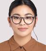 Grey / Black Kate Spade Charissa Round Glasses - Modelled by a female