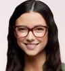 Pink Horn Kate Spade Cilo/G Cat-eye Glasses - Modelled by a female