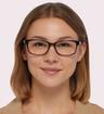 Brown Pattern Kate Spade Kariane/F Rectangle Glasses - Modelled by a female