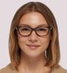 Havana Kate Spade Kenley Rectangle Glasses - Modelled by a female
