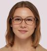 Nude Kate Spade Kenley Rectangle Glasses - Modelled by a female