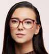 Pink Yellow Kate Spade Madrigal/G Square Glasses - Modelled by a female