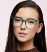 Teal Kate Spade Madrigal/G Square Glasses - Modelled by a female