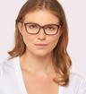 Dark Havana Kate Spade Miriam/G Cat-eye Glasses - Modelled by a female