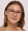 Pink Horn Kate Spade Xandra Round Glasses - Modelled by a female