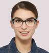 Green Kate Spade Zahra Cat-eye Glasses - Modelled by a female