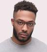 Grey Levis LV1004-51 Rectangle Glasses - Modelled by a male