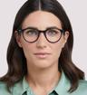 Black Levis LV1005 Oval Glasses - Modelled by a female