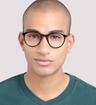 Black Levis LV1005 Oval Glasses - Modelled by a male