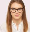 Black Levis LV1019 Round Glasses - Modelled by a female