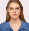 Olive Levis LV1023 Round Glasses - Modelled by a female