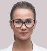 Pink Havana Levis LV1031 Cat-eye Glasses - Modelled by a female