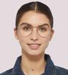 Gold Levis LV1043 Square Glasses - Modelled by a female