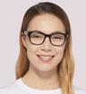 Black / Red Levis LV1047-49 Rectangle Glasses - Modelled by a female
