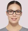 Black / Red Levis LV1049 Rectangle Glasses - Modelled by a female