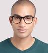 Dark Havana Levis LV5005 Oval Glasses - Modelled by a male