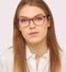 Pink Levis LV5015 Square Glasses - Modelled by a female