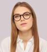 Black Levis LV5016 Round Glasses - Modelled by a female