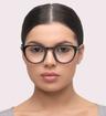 Black Levis LV5040 Oval Glasses - Modelled by a female