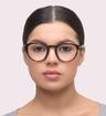 Havana Levis LV5040 Oval Glasses - Modelled by a female