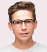 Black / Grey Levis LV5043 Rectangle Glasses - Modelled by a male