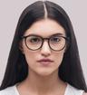 Black Levis LV5048 Round Glasses - Modelled by a female