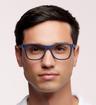 Matte Blue Grey Levis LV5050 Rectangle Glasses - Modelled by a male