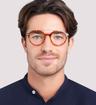 Shiny Honey/ Silver London Retro Baron Round Glasses - Modelled by a male