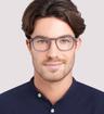 Matte Crystal London Retro Belsize Square Glasses - Modelled by a male