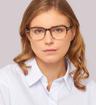 Shiny Gradient Brown London Retro Dollis Oval Glasses - Modelled by a female