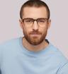Shiny Gradient Brown London Retro Dollis Round Glasses - Modelled by a male