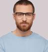 Gradient Black Crystal London Retro Epping Round Glasses - Modelled by a male