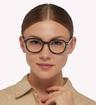 Black London Retro Finchley Round Glasses - Modelled by a female