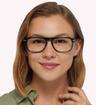 Crystal Olive London Retro Friern Square Glasses - Modelled by a female