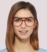 Crystal Orange London Retro Gants Oval Glasses - Modelled by a female