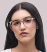 Crystal Nude London Retro Harrow Round Glasses - Modelled by a female