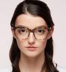 Havana Green London Retro Jordan Rectangle Glasses - Modelled by a female