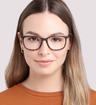 Matte Tortoise London Retro Lucas Oval Glasses - Modelled by a female