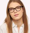 Black Marc Jacobs MARC 430 Cat-eye Glasses - Modelled by a female