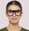Black Marc Jacobs MJ 1063 -50 Square Glasses - Modelled by a female