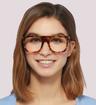 Havana/ Yellow Marc Jacobs MJ 1063-52 Square Glasses - Modelled by a female