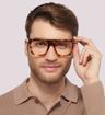 Havana/ Yellow Marc Jacobs MJ 1063-52 Square Glasses - Modelled by a male