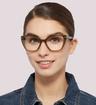 Olive Marc Jacobs MJ 1071 Cat-eye Glasses - Modelled by a female